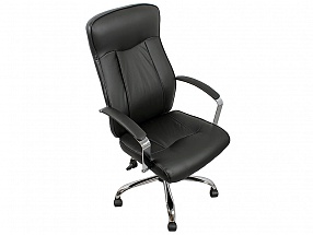 Кресло руководителя COLLEGE H-9152L-1, черный, экокожа, 120 кг, подлокотники кожа/хром, крестовина хром, (ШxГxВ), см 63x68x118-128