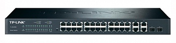 Коммутатор TP-LINK TL-SL2428 Smart коммутатор на 24 порта 10/100 Мбит/с и 4 гигабитных порта