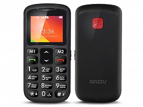 Телефон GINZZU MB601 черный 1.77"/SOS/Flash/FMCradle