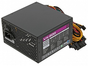 Блок питания Aerocool 600W Retail VX-600 [снят с производства] , ATX v2.3, fan 12cm, 1x PCI-E [6+2-Pin], 4x SATA, 3x MOLEX, 1x FDD