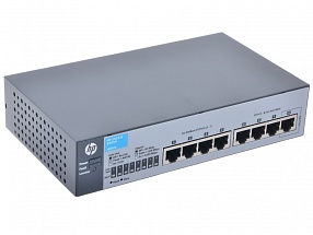 Коммутатор HP 1810-8 Switch J9800A (WEB-Managed, 7*10/100 + 1 10/100/1000, Fanless design, desktop)