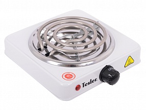 Плитка электрическая TESLER PEO-01 WHITE Плита электрическая одноконфорочная, питание от сети 220Вольт, номинальная мощность 2000ватт, корпус нержа