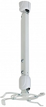 Кронштейн для проекторов Kromax PROJECTOR-400 White, max 15 кг, потолочный, 3 ст свободы, наклон 30°, вращение на 360°, от потолка 565-811 мм, декор