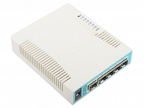 Коммутатор MikroTik CRS106-1C-5S Cloud Router Switch 106-1C-5S with QCA8511 400MHz CPU, 128MB RAM, lx Combo port (Gigabit Ethernet or SFP), 5 x SFP ca