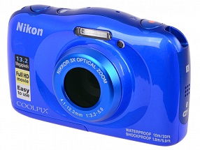 Фотоаппарат Nikon Coolpix W100 Blue Backpack KIT <13.2Mp, 3x zoom, 2.7", SDXC, Влагозащитная, Ударопрочная> (водонепроницаемый 10 метров)