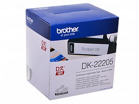 Лента Brother DK22205 бумажная клеящаяся белая 62мм*30.48м 