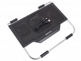 Теплоотводящая подставка под ноутбук DeepCool N2000 TRI (до 15.6", уникальный дизайн, 3 вентилятора, подсветка, черный)