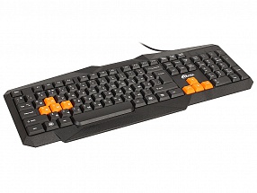 Клавиатура RITMIX RKB-152 USB, проводн., кабель 1,35 метра, 104 кнопки, 8 оранжевых кнопок, игровой дизайн