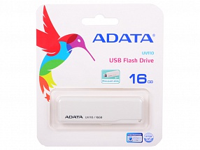 Внешний накопитель 16GB USB Drive ADATA USB 2.0 UV110 белая AUV110-16G-RWH USB 2.0