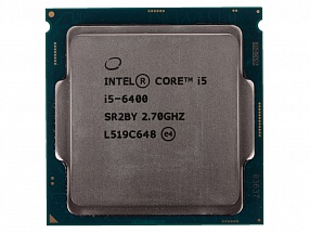 Процессор Intel® Core™ i5-6400 OEM  TPD 65W, 4/4, Base 2.7GHz - Turbo 3.3 GHz, 6Mb, LGA1151 (Skylake) 