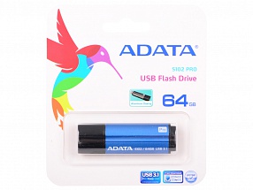 Внешний накопитель 64GB USB Drive ADATA USB 3.1  S102 PRO синий (80/40 мб/с) AS102P-64G-RBL 