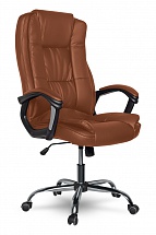 Кресло руководителя COLLEGE CLG-616 LXH Brown(XH-2222)Коричневая экокожа, кожа с полиурет.покрытием, спинка 71см, крест/хром, ВШГ 35-45/52/51, 120кг