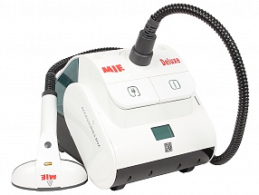 Отпариватель MIE Deluxe, белый, 2600Вт, бак 2.5л, пар 85г/мин, 100 °C, телескопическая стойка, набор насадок, защита от накипи