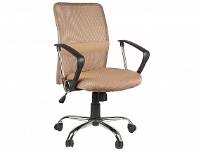 Кресло офисное COLLEGE H-8078F-5 Бежевый, ткань, сетчатый акрил, 120 кг, крестовина хром/металл, подлокотники пластик. (ШxГxВ), см 58x58x92-102