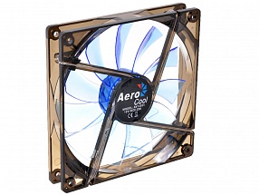 Вентилятор Aerocool Lightning 14см "Blue Edition" (синяя подсветка), 3+4 pin, 48 CFM, 1200 RPM, 22 dBA