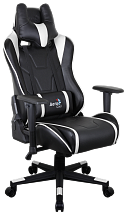 Игровое кресло Aerocool AC220 AIR-BW , черно-белое, с перфорацией, до 150 кг, размер, см (ШхГхВ) : 66х63х125/133.