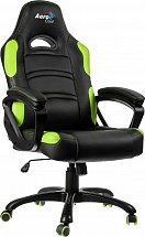 Кресло для геймера Aerocool AC80C-BG , черно-зеленое, до 130 кг, размер, см (ШхГхВ) : 52х49х115/123.