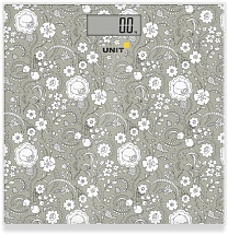 Весы напольные электронные UNIT UBS-2052 (Цвет: Темно-Серый); стекло, 150кг. 100гр.