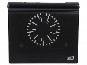 Теплоотводящая подставка под ноутбук DeepCool M5 BLACK с 2.0 аудиосистемой (до 17", 180мм вентилятор, 2 колонки, 2 USB, LED подсв., черный)