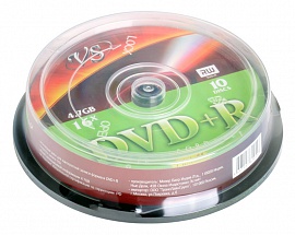Диски DVD+R 4.7Gb VS 16х  10 шт  Cake Box printable