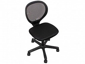 Кресло офисное COLLEGE H-2408F-2, черное ткань, сетчатый акрил, 120 кг, крестовина черный пластик.  (ШxГxВ), см, 46x55x77-89