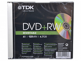 Диск   DVD+RW 4.7Gb TDK 4x  Slim