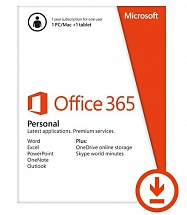 Microsoft® Office 365 Personal 32-bit/x64 All Languages Subscription Emerging Market Online Product Key License 1 License Central / Eastern Europe Onl