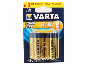Батарейка VARTA LONGLIFE AA/LR06, 4+2шт. в блистере 4106101426