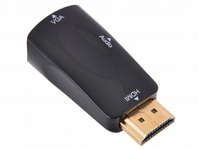 Адаптер HDMI M--VGA 15F+Audio ORIENT C118, для подкл.монитора/проектора к выходу HDMI, черный