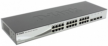 Коммутатор D-Link DGS-1210-28/C1A/F1A/F1B Настраиваемый коммутатор WebSmart с 24 портами 10/100/1000Base-T и 4 комбо-портами 100/1000Base-T/SFP