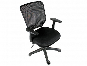 Кресло офисное COLLEGE H-8828F, черное ткань, сетчатый акрил, 120 кг, крестовина и подлокотники черный пластик. (ШxГxВ), см  58x52x86-96