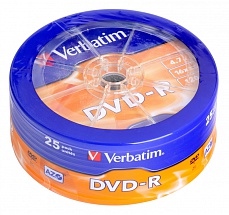 Диски DVD-R Verbatim 4.7Gb Shrink/25 (43730) 16x