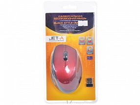 Беспроводная мышь Jet.A OM-U26G красная (1000 DPI, USB приемн., 4 кн., радиус действия до 10 м., бат. в компл.)