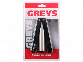 Ножеточка Greys KFS-005 (алюм Размер: 125х30х10 мм. Материал корпуса: пластик, нержавеющая сталь. Покрытие шлифовальной конструкции: алмазное)