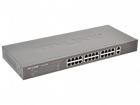 Коммутатор TP-LINK TL-SL1226 Монтируемый в стойку коммутатор на 24 порта 10/100 Мбит/с и 2 гигабитных порта