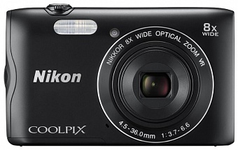 Фотоаппарат Nikon Coolpix A300 Black <20.1Mp, 8x zoom, SD, Wi-Fi, BT, USB, 2.7"> 