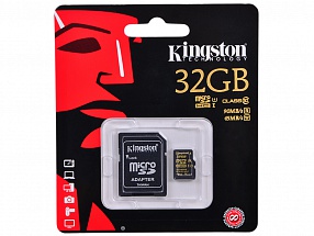 Карта памяти MicroSDHC 32GB Kingston Class10 UHS-I (SDCA10/32GB)