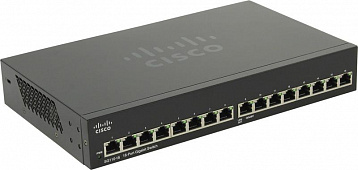 Коммутатор Cisco SG110-16-EU неправляемый 16-Port PoE Gigabit Switch 