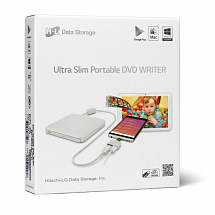 Оптич. накопитель ext. DVD±RW HLDS (Hitachi-LG Data Storage) GP95NW70 White  USB 2.0, Tray, Android compatible, Retail 