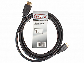 Кабель HDMI to MiniHDMI ver1.4V+3D, 1m, TV-COM  CG580M-1M  