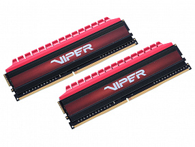 Память DDR4 16GB 2x8Gb (pc-25600) 3200MHz Patriot Viper4 Red CL16 PV416G320C6K