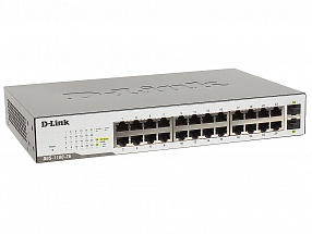 Коммутатор D-Link DGS-1100-26/B2A Настраиваемый компактный коммутатор EasySmart с 24 портами 10/100/1000Base-T и 2 портами 1000Base-X SFP