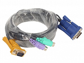 Набор кабелей D-LINK DKVM-IPCB5/10 Кабель для KVM-переключателей DKVM-IP8 длиной 5 м с разъемами PS2  ( 10 шт. в коробке )