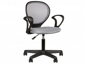Кресло офисное COLLEGE H-2408F, серое ткань, сетчатый акрил, 120 кг, крестовина и подлокотники черный пластик. (ШxГxВ), см 55x55x77-89