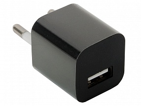 Зарядное устройство/адаптер питания USB от эл.сети Orient PU-2301, выход 5В/1000мА, черный 
