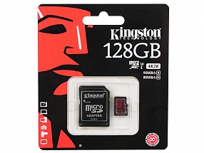 Карта памяти MicroSDXC 128GB Kingston Class10 UHS-I c адаптером SDCA3/128GB