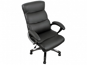 !Кресло руководителя COLLEGE H-8846L-1, черный, экокожа, 120 кг, подлокотники черный пластик/кожа, крестовина серый пластик с резиновыми вставками, (Ш