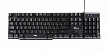 Клавиатура Ritmix RKB-200 BL Black USB проводная, 104 клавиши + 12