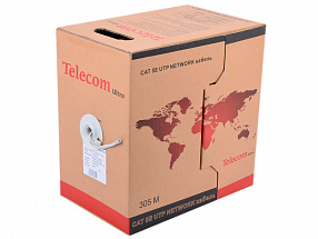 Кабель "Telecom" Ultra Base (TUS 44048) UTP кат.5е 4 пары, бухта 305м омедненный  Green\Orange\gray
