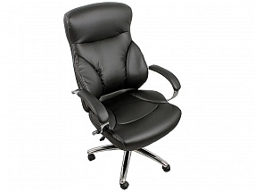 Кресло руководителя COLLEGE H-9582L-1K Черный экокожа, 120 кг, подлокотники кожа/хром, крестовина хром, (ШxГxВ), см 68x70x117-127